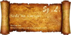Szőke Larion névjegykártya