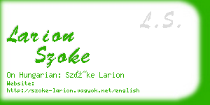 larion szoke business card